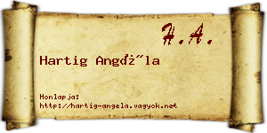 Hartig Angéla névjegykártya